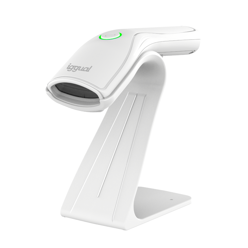 iggual Lector código barras 2D USB botón blanco