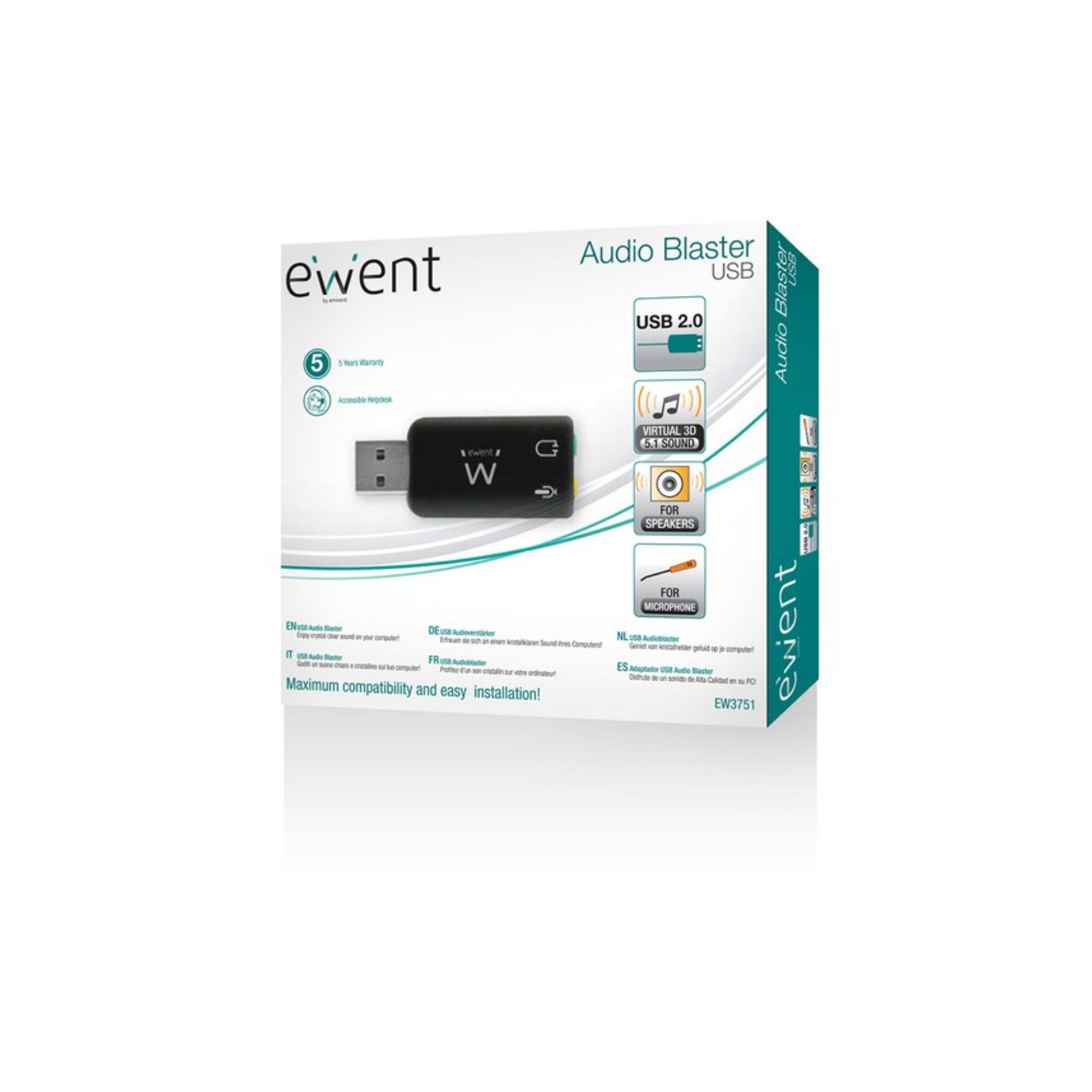 EWENT EW3751 Adaptador Usb soundcard 5.1