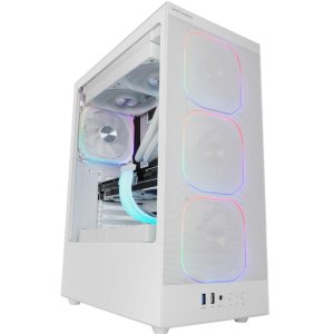 CAJA ATX SEMITORRE MARS GAMING MCNEBULAW LATERAL CRISTAL TEMPLADO FRONTAL MESH BLANCO