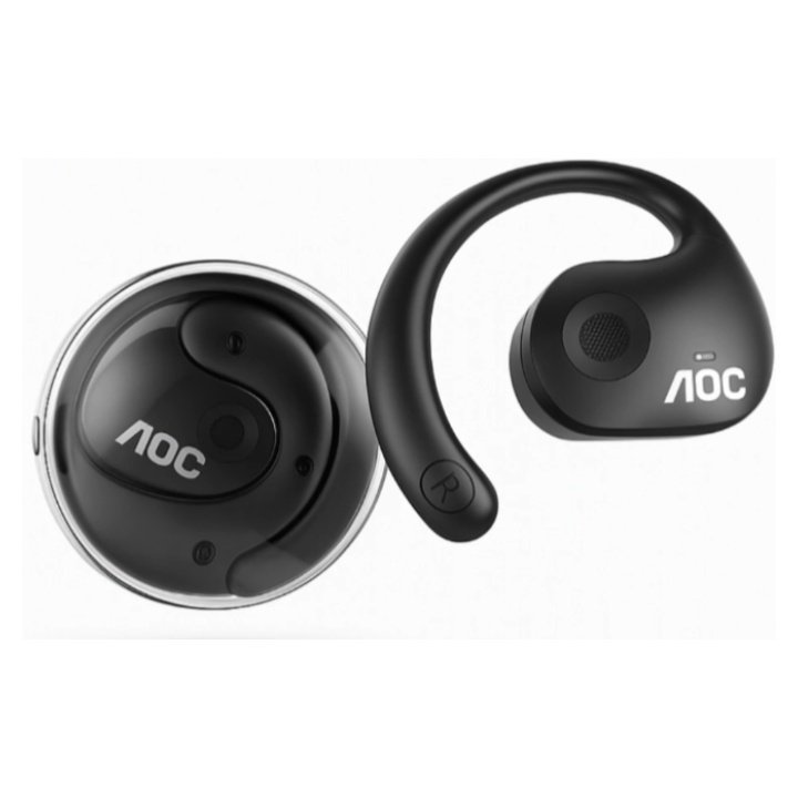 Auricular Bluetooth AOC ACD1504 Open-Ear Negro con Micrófono y Control Táctil