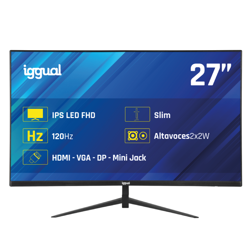 iggual Monitor 27" FHD 120Hz 1ms - Ideal para Gaming y Multimedia