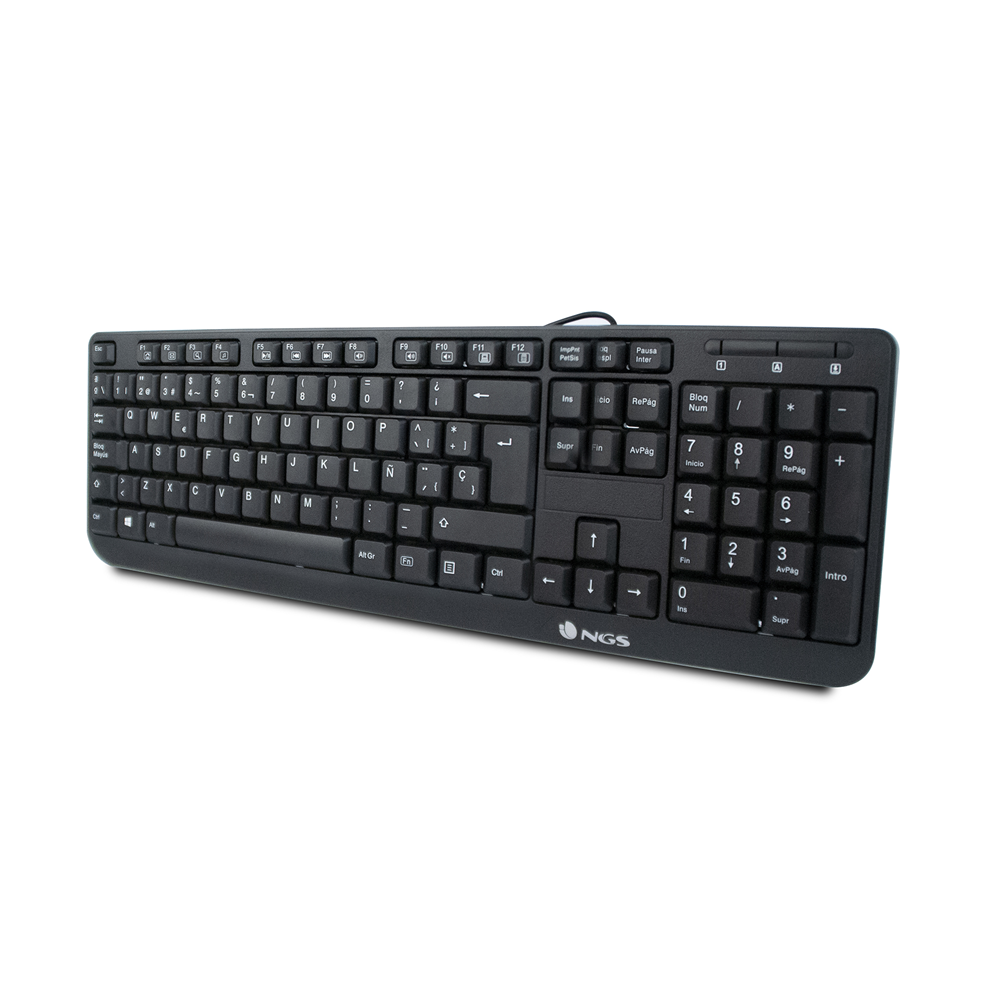 TECLADO NGS FUNKY V3 CORDED USB 104 TECLAS USB COLOR NEGRO