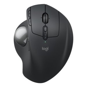 mouse logitech mx ergo inalámbrico con trackball inclinable y clics silenciosos