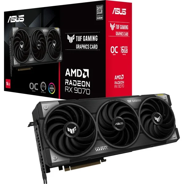 VGA ASUS TUF RX 9070 OC GAMING 16GB GDDR6 3xDP 1xHDMI TRIPLE FAN
