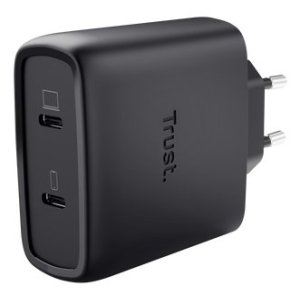CARGADOR USB GAN TRUST MAXO 65W 2xUSB-C INCLUYE CABLE USB-C 2m COLOR NEGRO