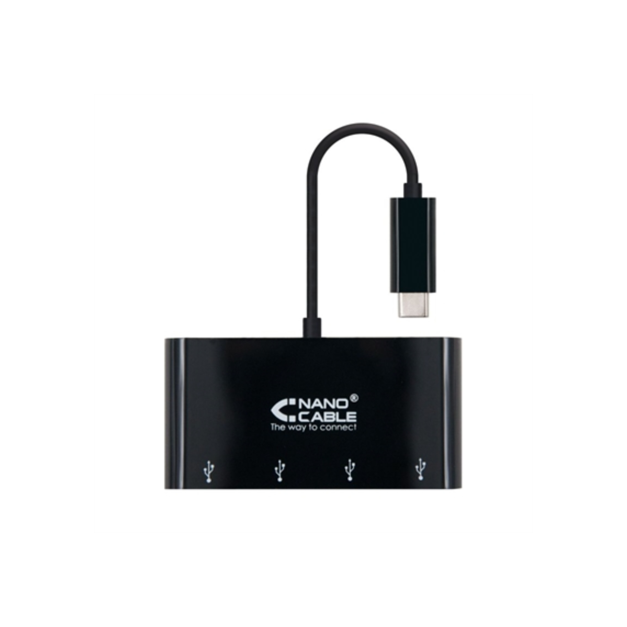 ADAPTADOR USB-C A 4XUSB 3. USB-CM-USB 3H NEGRO 10 CM NANOCABLE 10.16.4401-BKuc