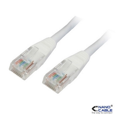 LATIGUILLO RJ45 CAT.5E UTP AWG24, BLANCO, 1.0 M NANO CABLE