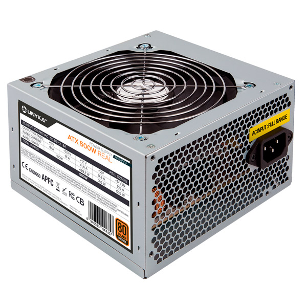 FUENTE DE ALIMENTACIÓN UNYKAch ATX 52500 500W 80+ BRONZE ULTRA SILENCIOSO