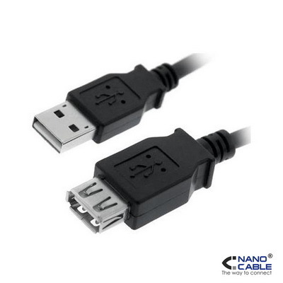 CABLE USB 2.0, TIPO A/M-A/H, NEGRO, 1.8 M