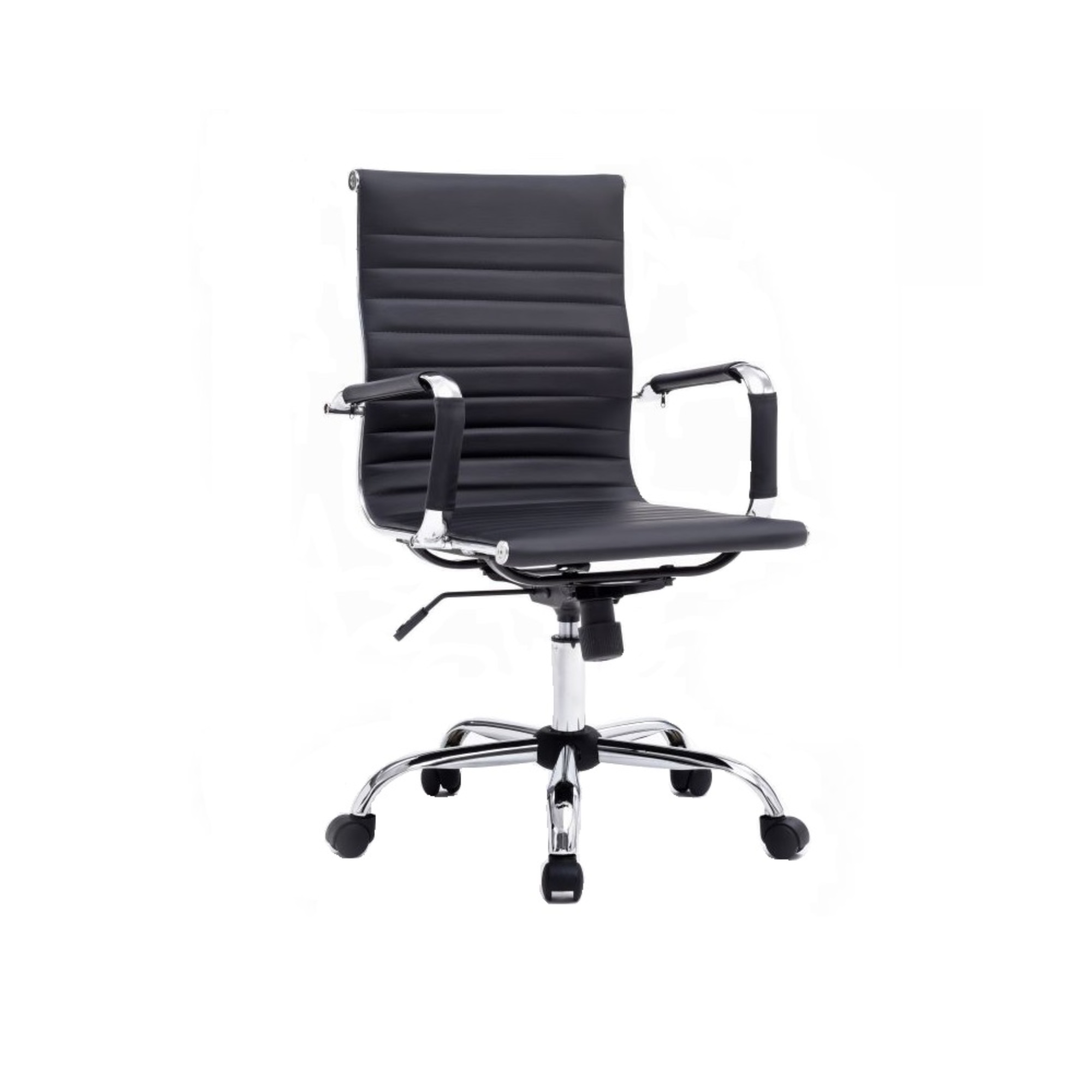 Silla de oficina Equip ergonómica con respaldo medio color negro PU