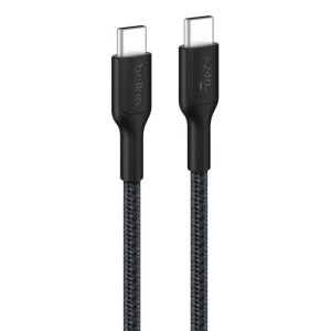 CABLE USB-C A USB-C 2M BELKIN 240W TRENZADO COLOR NEGRO