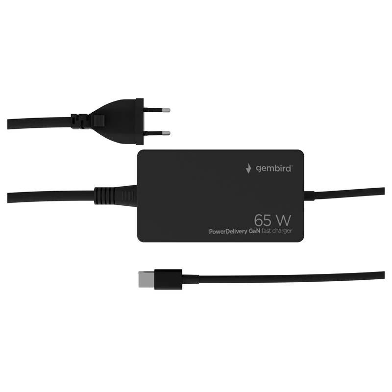 GEMBIRD Cargador rápido USB tipo C PD de 65 W GaN