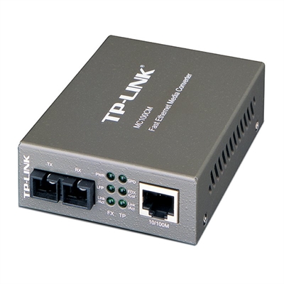CONVERTIDOR FIBRA TP-LINK MC100CM RJ45 ETH A FIBRA MULTIMODO SC 100MB FULLDUPLEX HASTA 2KM MONTAJE EN CHASIS