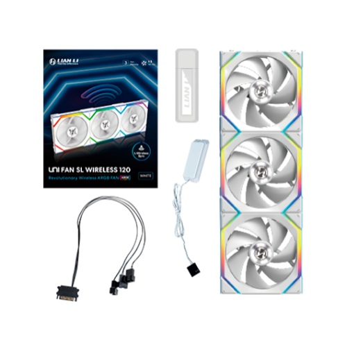 VENTILADOR 120X120 LIAN LI UNIFAN SL WIRELESS WHITE x3