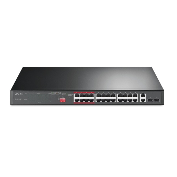 SWITCH NO GESTIONABLE TP-LINK TL-SL1226P 24P POE+ 10/100  2P GIGABIT  2P SLOTS COMBO GIGABIT SFP  TOTAL POE 250W