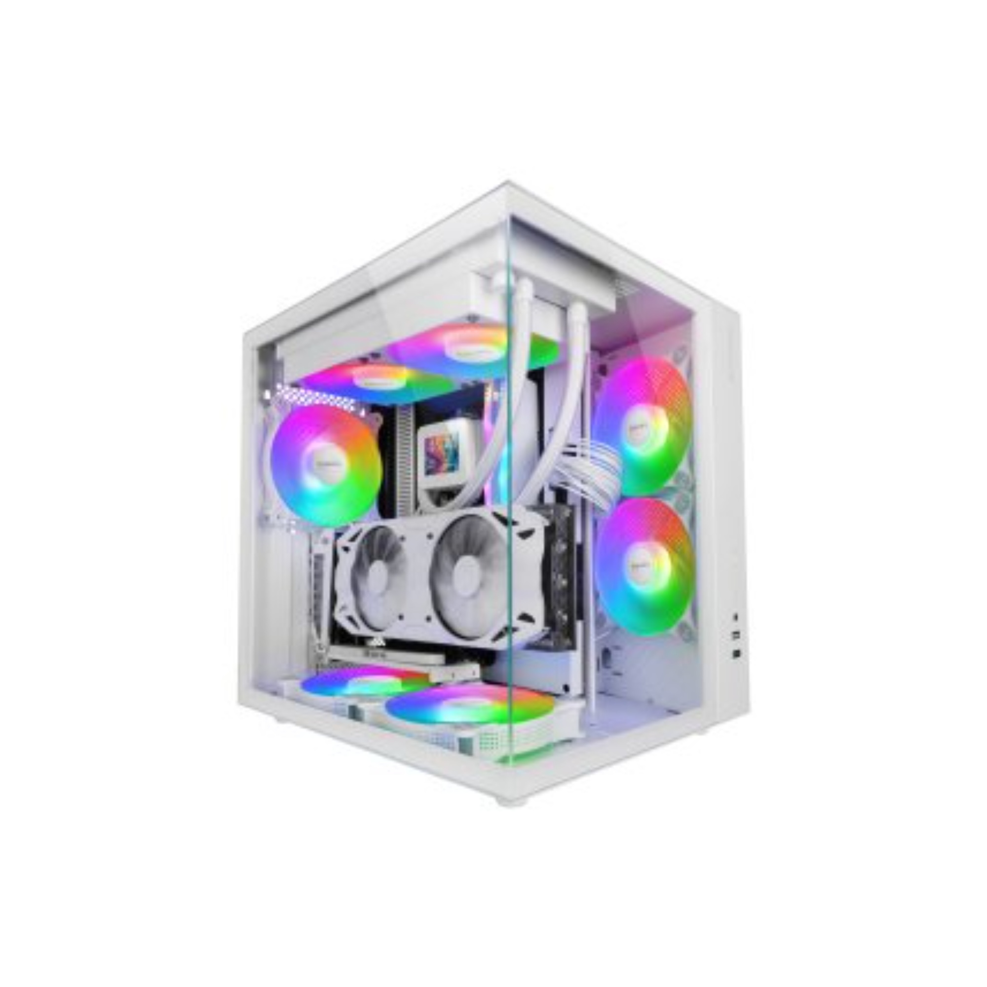 Caja ATX Mars Gaming MCVONEW Blanca con Cristal Templado y Soporte GPU 334mm