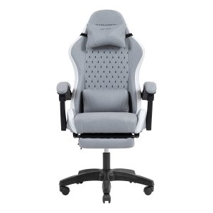SILLA GAMER MARS GAMING MGCXFSW FABRIC REPOSAPIES EXTENSIBLE BLANCO PLATA