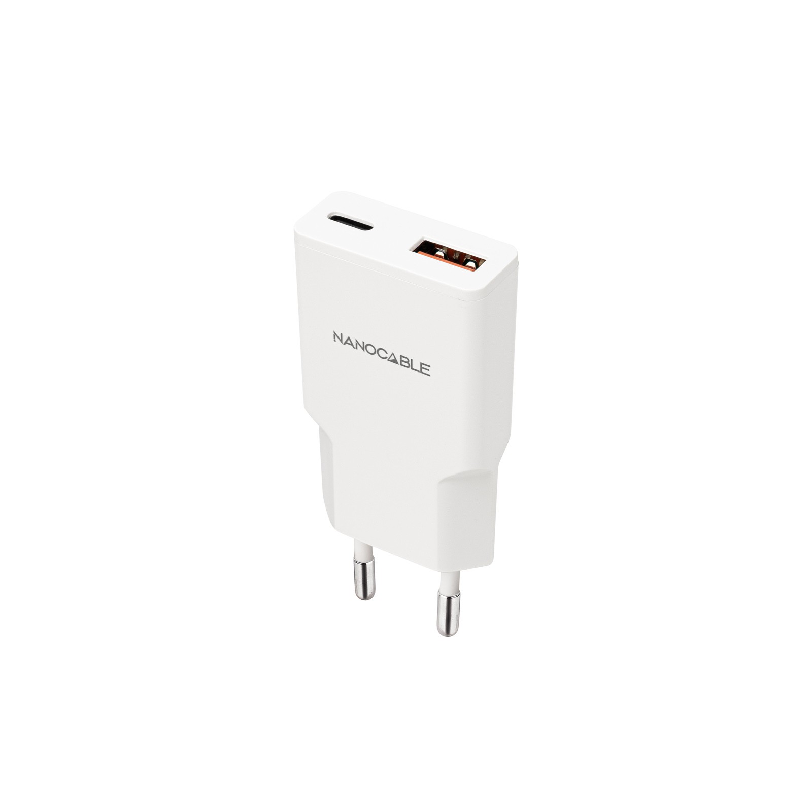 CARGADOR USB-C/PD + USB-A/QC 25W BLANCO NANOCABLE 10.10.2025