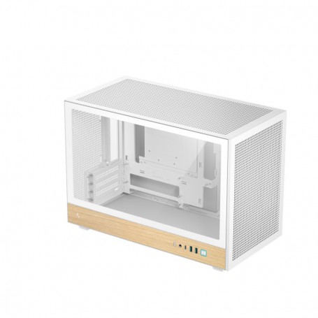 Caja Micro-ATX Semitorre Deepcool CH260 Wood WH Blanca y Madera