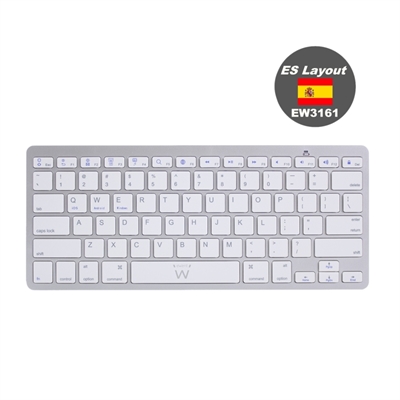 Ewent Teclado Bluetooth iOS/Android/Win Slim Plata