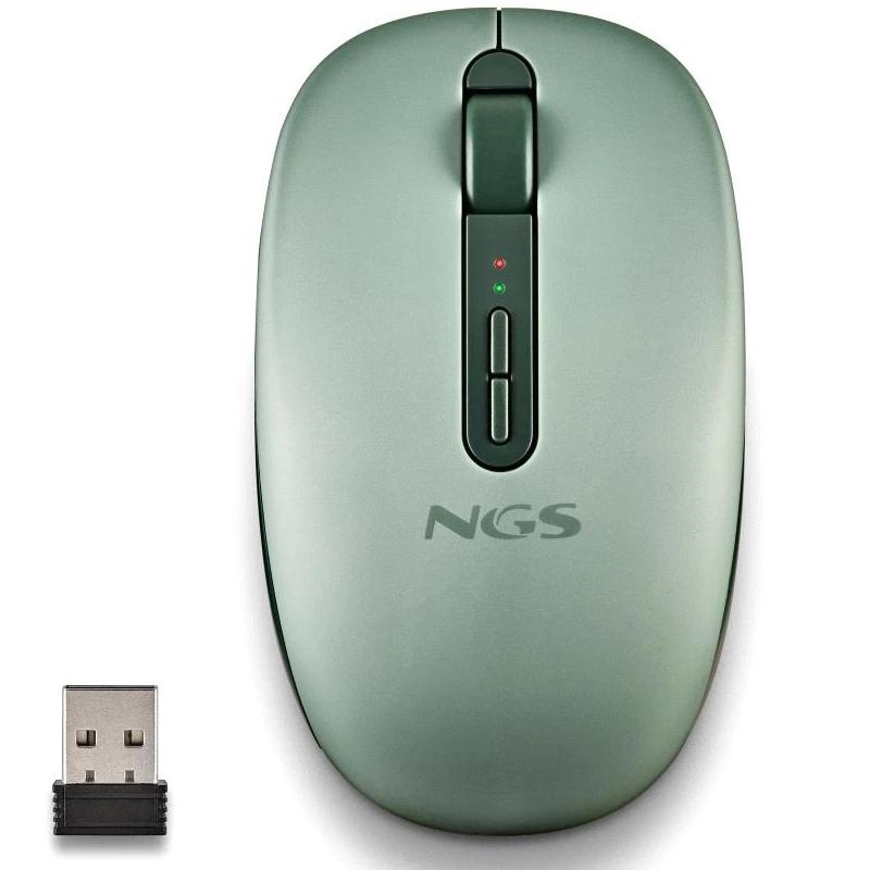 NGS Ratón Inalámbrico 2.4GHZ Dual BT FOGDUAL GREEN