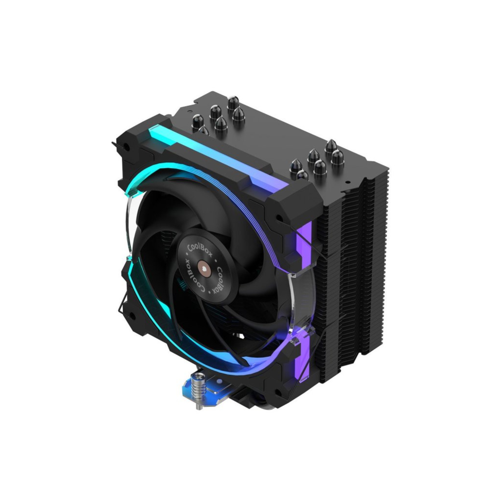 REFRIGERADOR CPU COOLBOX H6 RING MULTISOCKET NEGRO ARGB