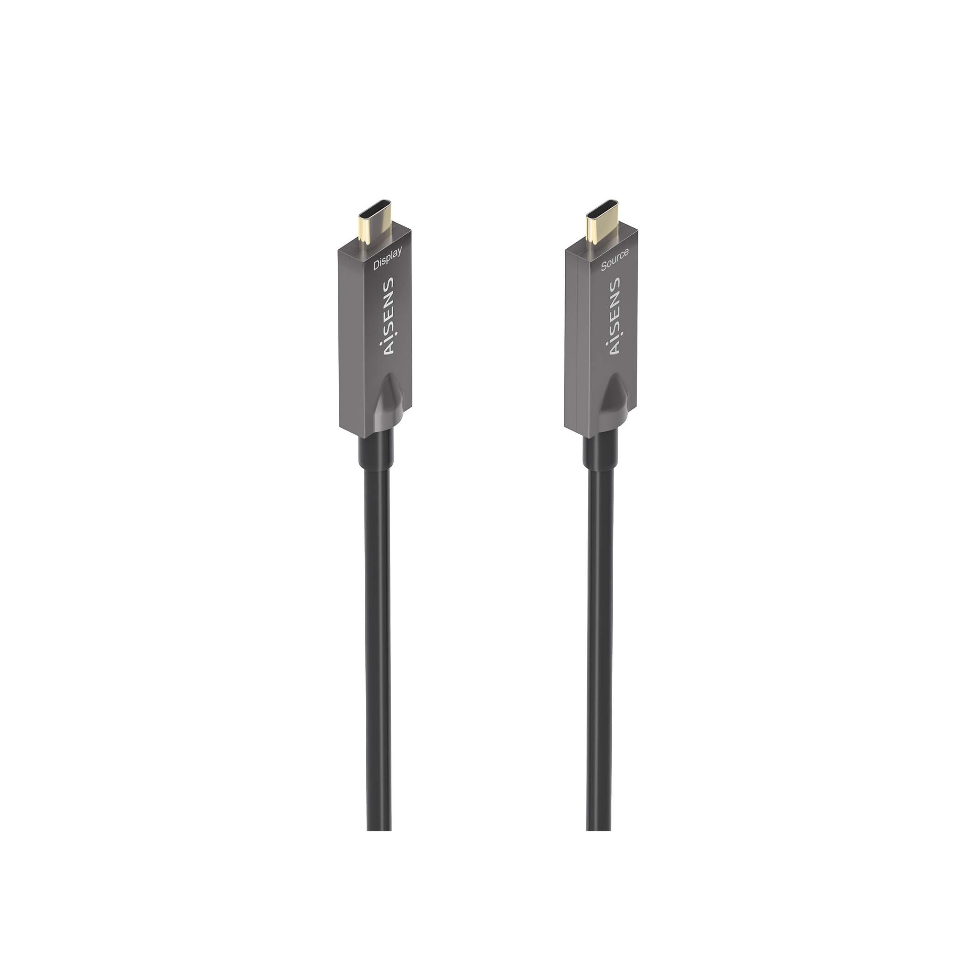CABLE USB 3.1 GEN2 10GBPS AOC 4K 3A E-MARKER CM-CM NEGRO 10M AISENS A157-0882