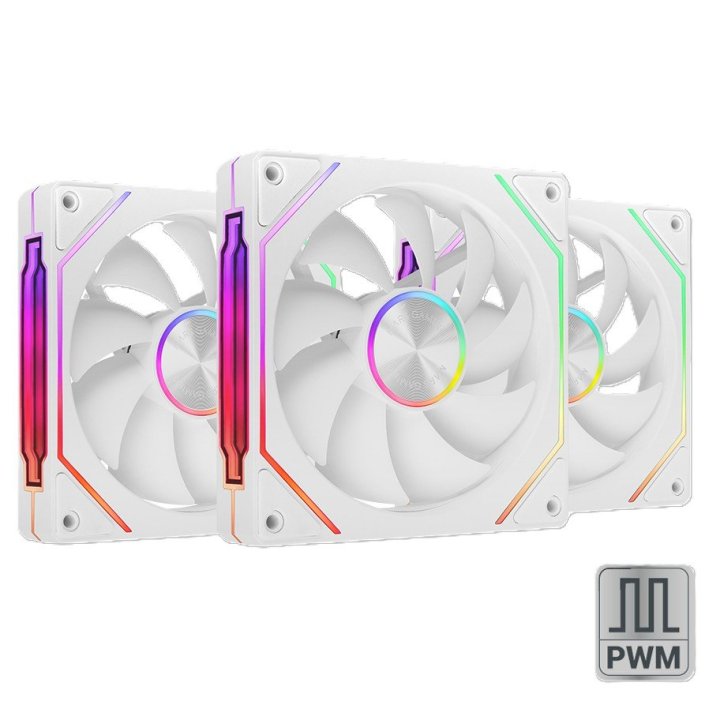 Mars Gaming MF-Linkfinity Kit de 3 Ventiladores PWM 120mm Blancos Modulares