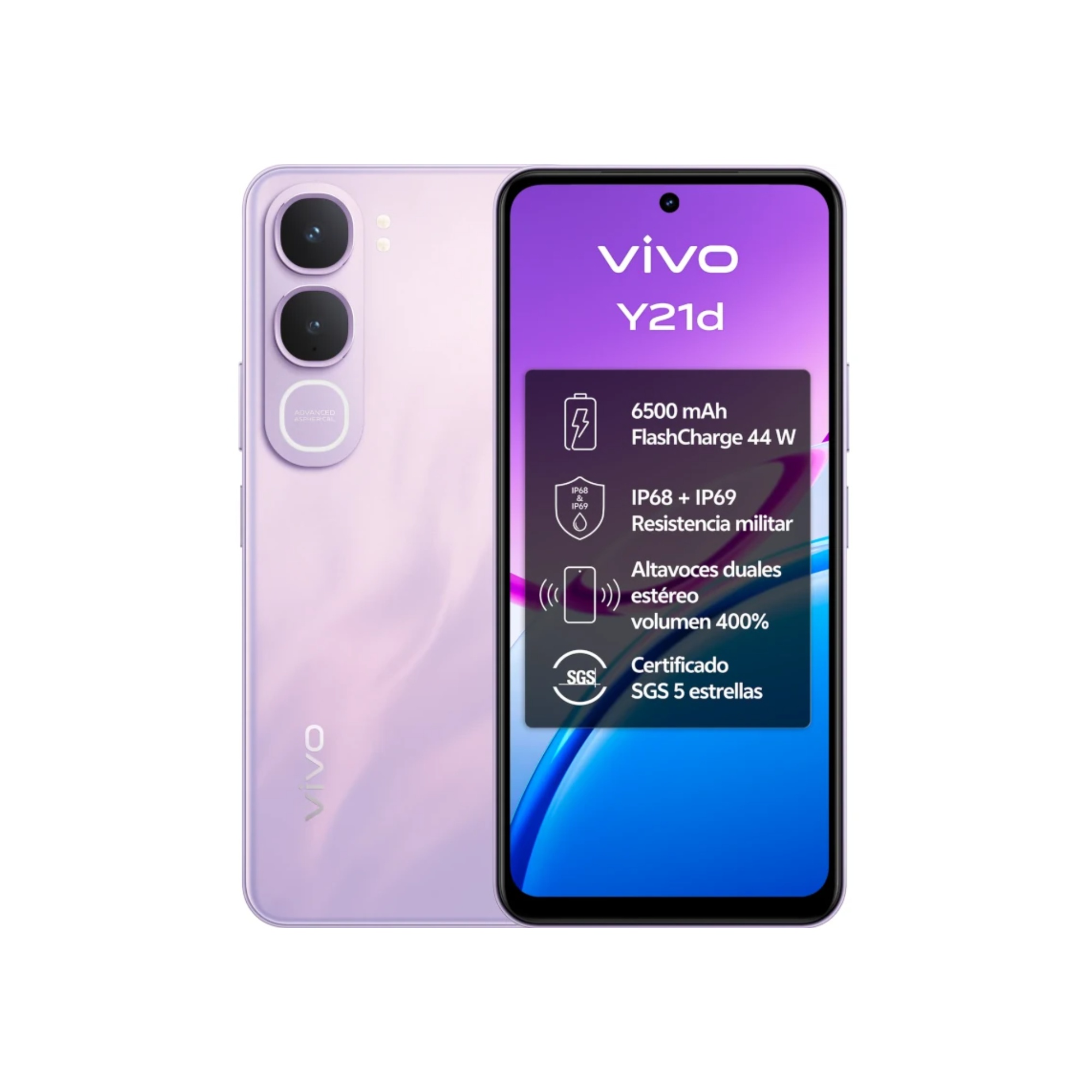 VIVO Y21d 5G 6.68" 6Gb(64) 256Gb IP69 Lavanda Purple