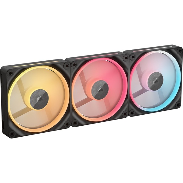 VENTILADOR CAJA ADICIONAL 12X12 CORSAIR LX120R ICUELINK RGB BLACK START KIT3U