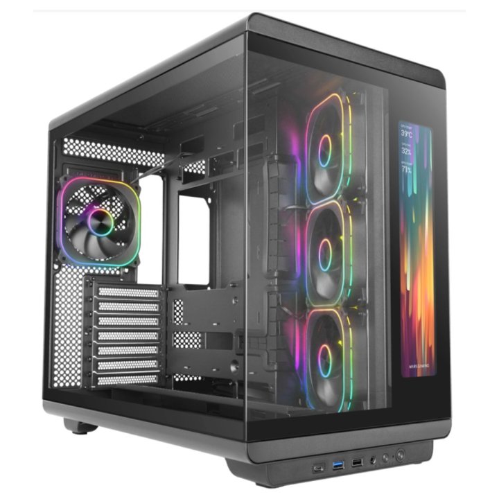 Caja ATX Mars Gaming MC-REVMAX con Pantalla LCD y Ventiladores ARGB Negro