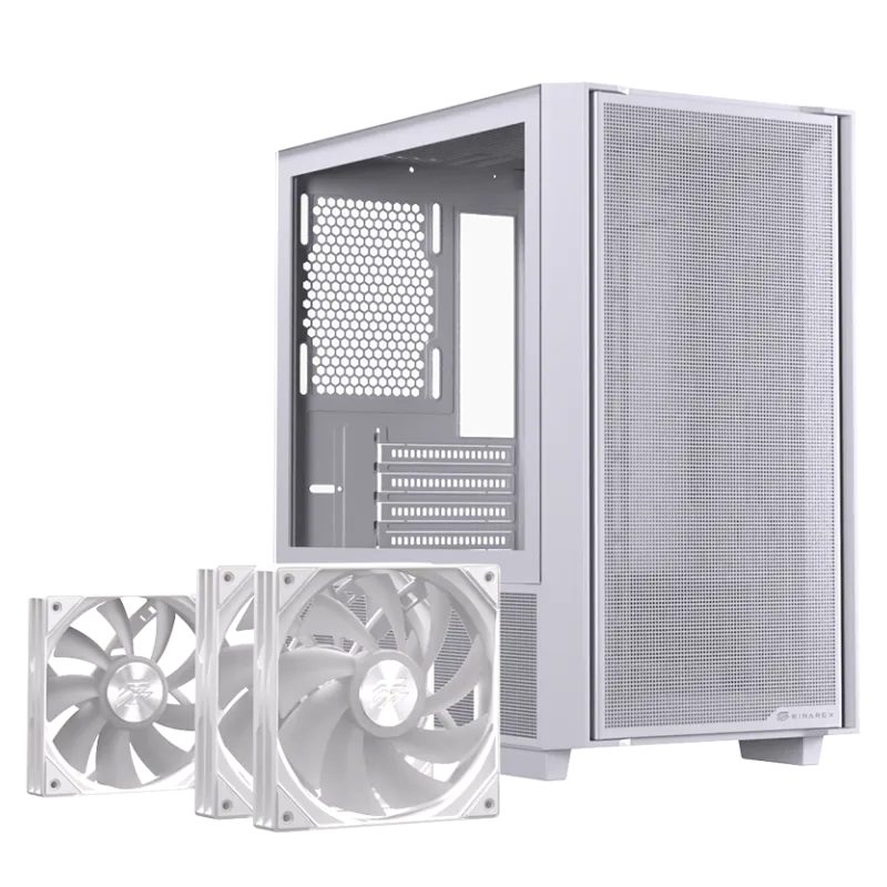 CAJA MICRO-ATX EINAREX PM150 GAMING RGB USB3.0 USB-C WHITE