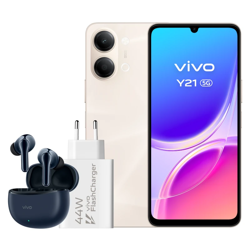 VIVO Y21 5G Smartphone 4GB RAM 256GB Gold con Cargador y Auriculares
