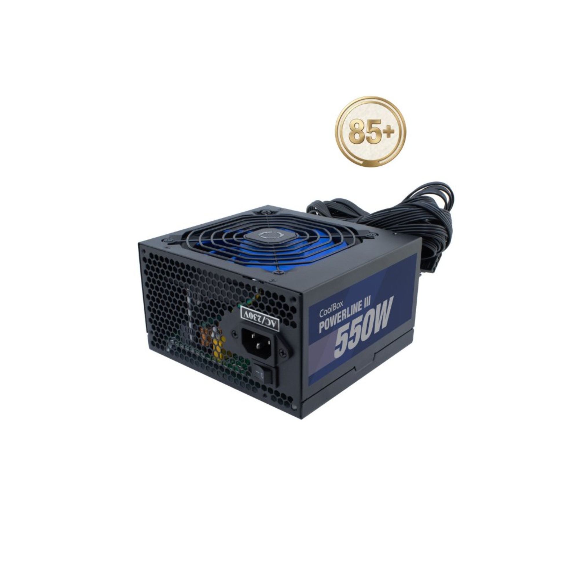 FUENTE ALIMENTACION 550W COOLBOX POWERLINE3 PFC-ACTIVO 85+ 4SATA 12CM ATX