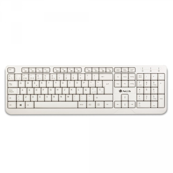 TECLADO MULTIMEDIA NGS SPIKE USB 12 TECLAS MULTIMEDIA COLOR BLANCO
