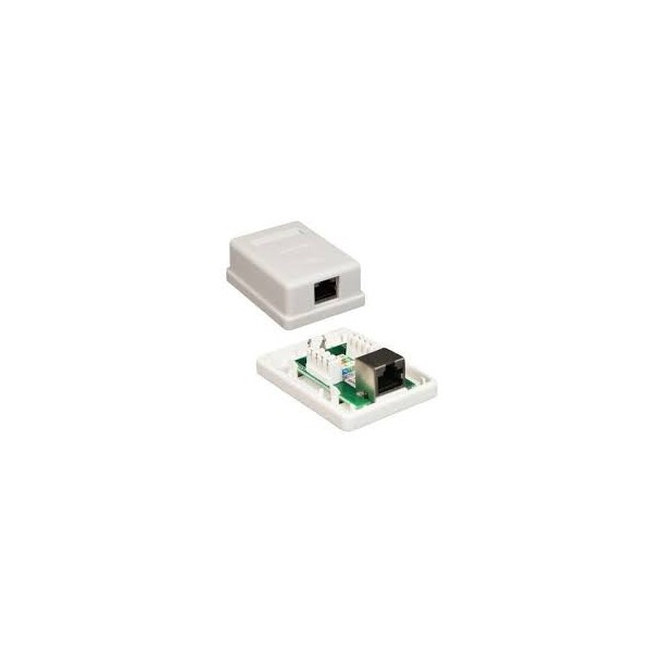 ROSETA DE SUPERFICIE PARA RJ45 CAT.5E FTP 1 TOMA BLANCO NANOCABLE 10.21.1101