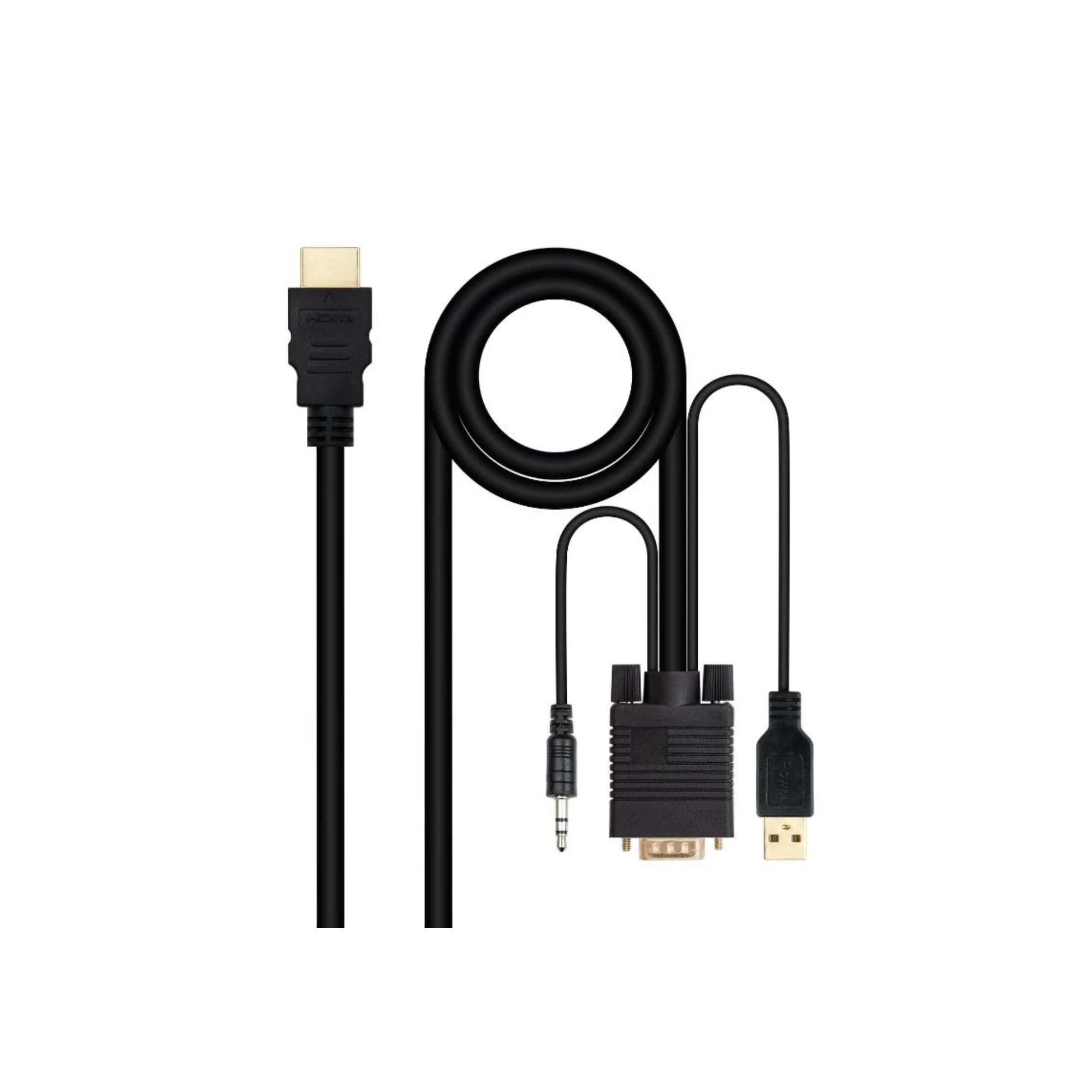 Nanocable Conversor HDMI a VGA-Jack-UBS, 1.8 m