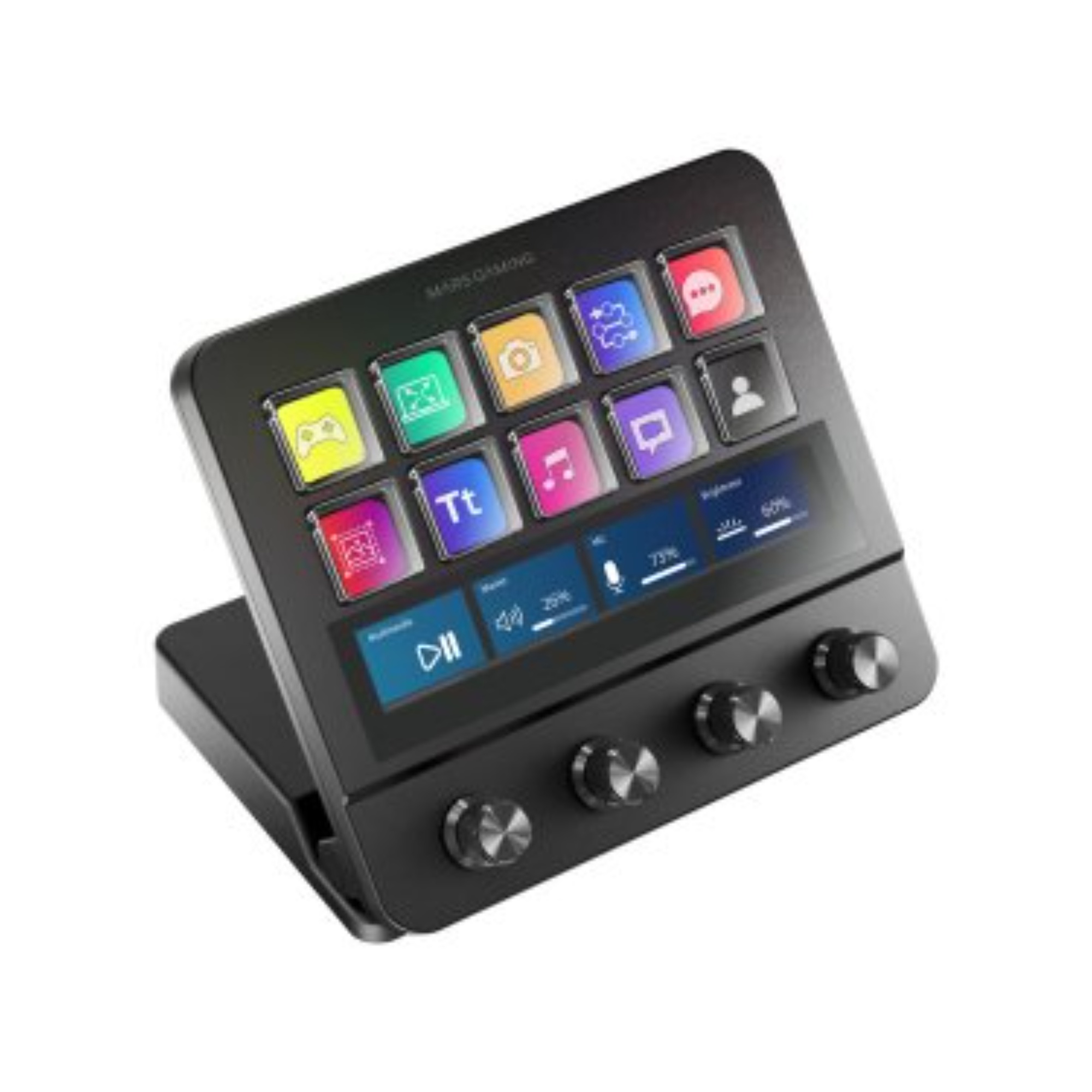Control Deck Pro Mars Gaming MSDPRO - Teclado LCD Táctil Multifunción Negro
