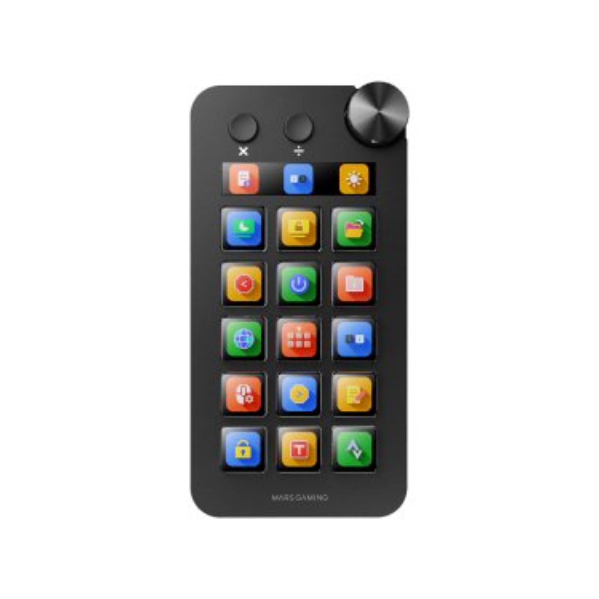 CONTROL DECK MARS GAMING MSDNEO 15 TECLAS LCD PANTALLA EXTENDIDA RUEDA DE CONTROL NEGRO