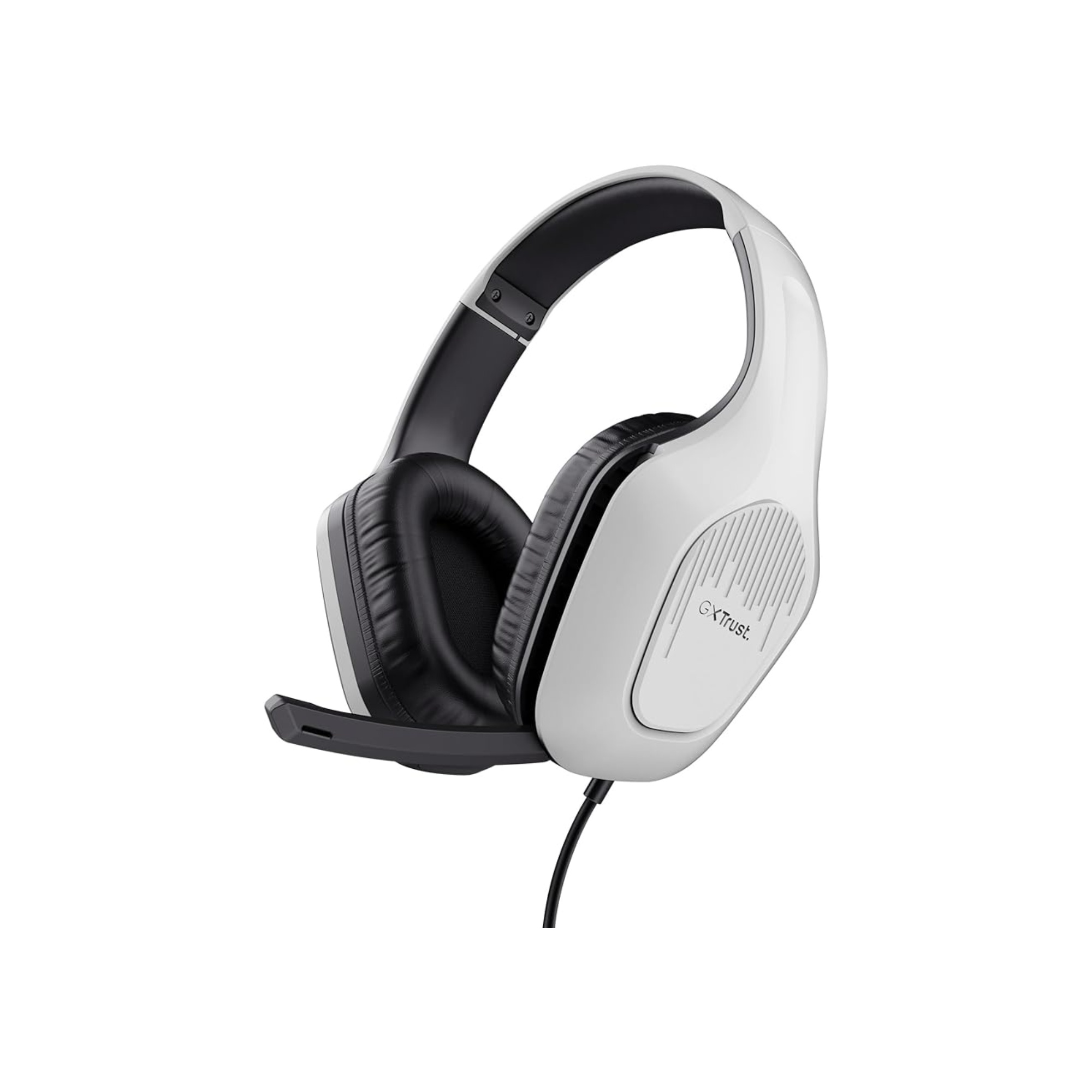 Auriculares Trust Gaming GXT 415PS Zirox PS5 ligeros con micrófono plegable blancos