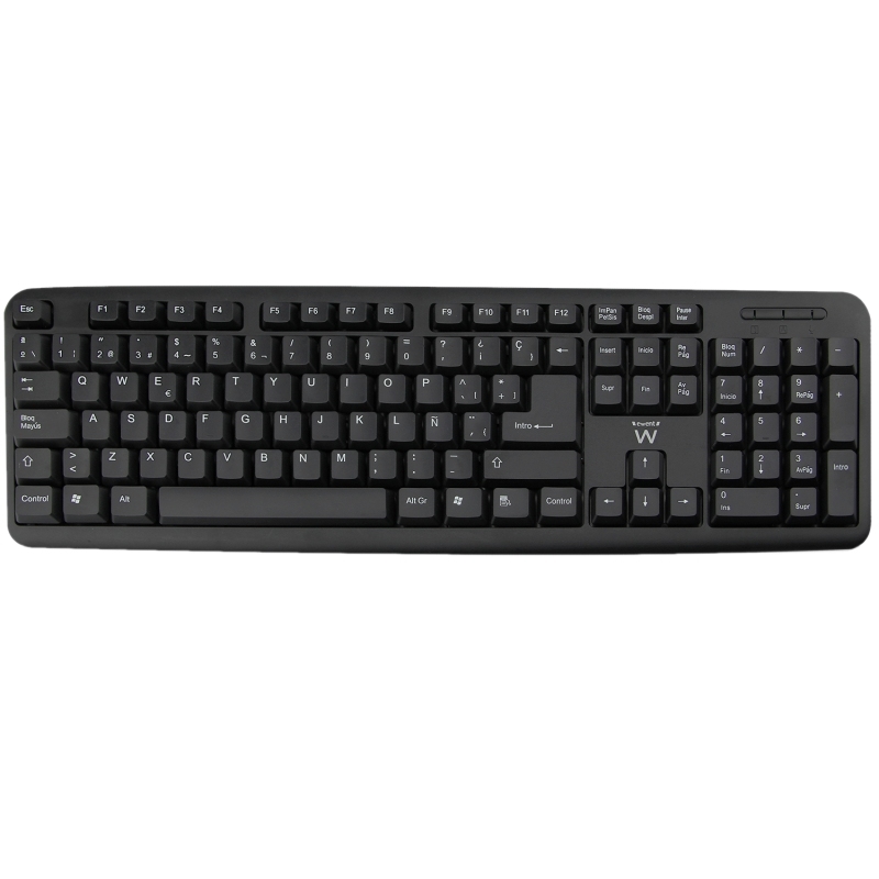 TECLADO NEGRO SLIM USB Y PS2 EWENT