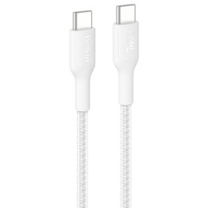 CABLE USB-C A USB-C 2M BELKIN 240W TRENZADO COLOR BLANCO