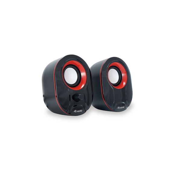 Altavoces 2.0 Equip Life 6W RMS Negro y Rojo con Control de Volumen USB