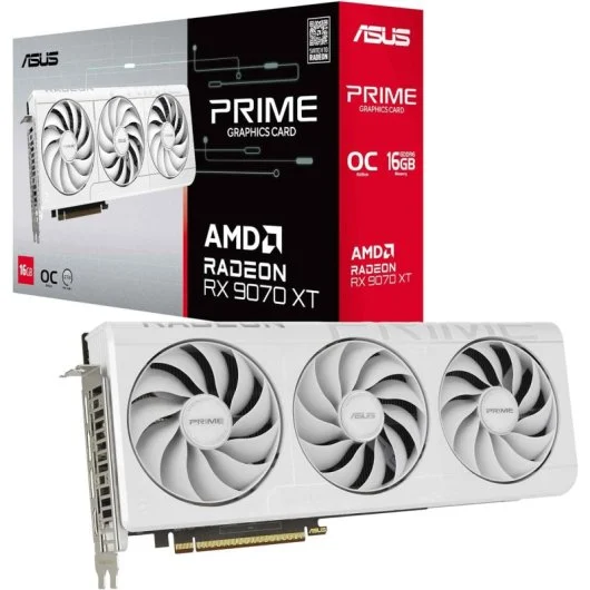 Tarjeta Gráfica Asus Radeon RX 9070 XT PRIME WHITE 16GB GDDR6