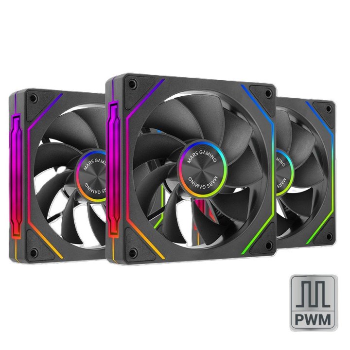 Mars Gaming MF-Linkfinity Kit de 3 Ventiladores PWM 120mm Black