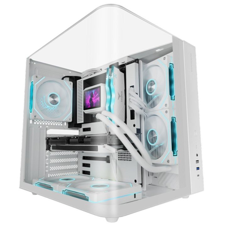 Caja ATX Mars Gaming MCINFINIOLITEW Blanca con Cristal Templado Curvo