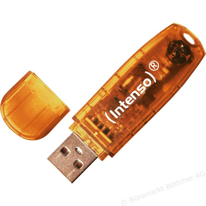 Memoria USB 64GB -Intenso- Rainbow Line Orange
