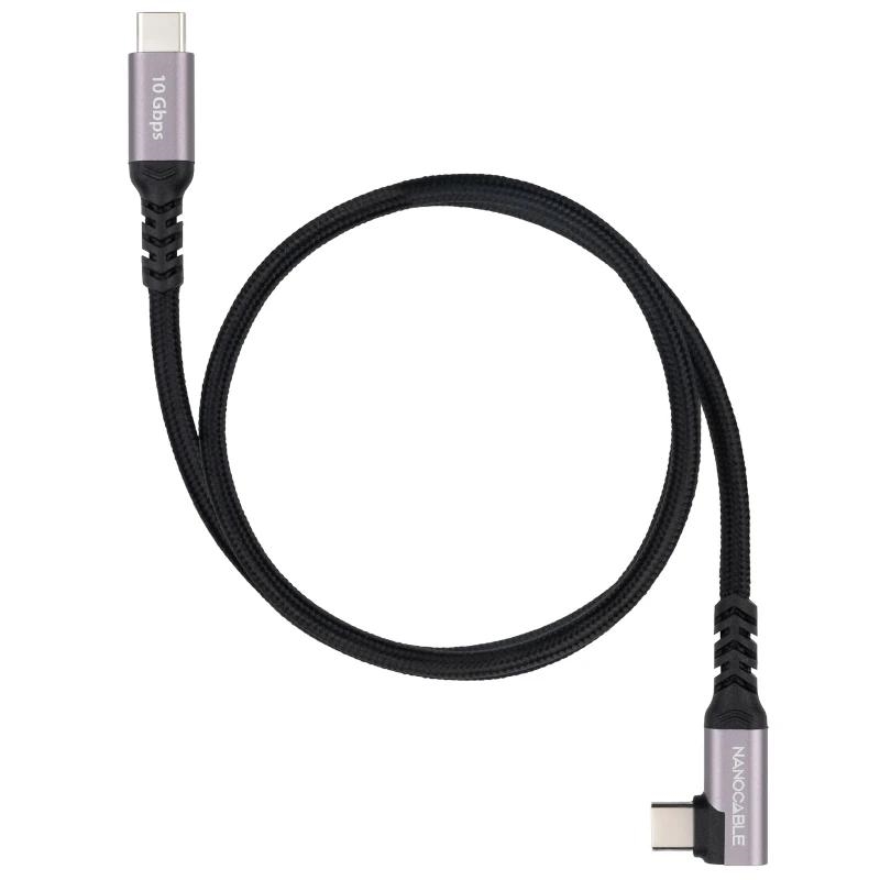 Nanocable Cable USB-C 3.2 GEN2 Acodado 100W 3 M