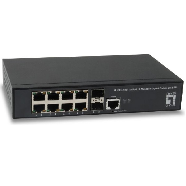 SWITCH LEVEL ONE GESTIONABLE L2 8P 10/100/1000 + 2P GIGABIT COMBO