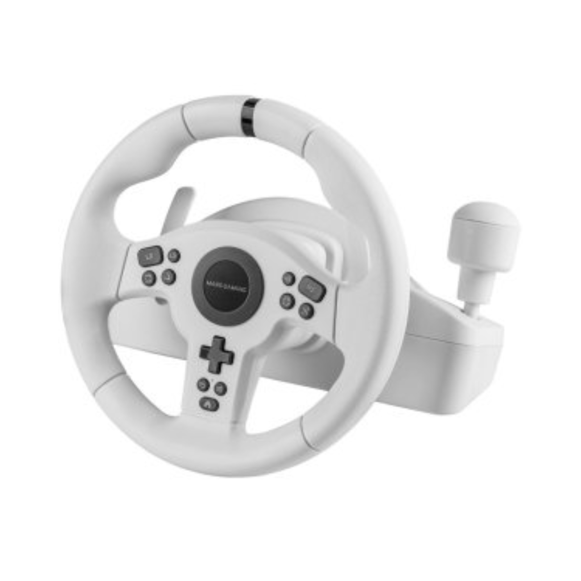 VOLANTE MARS GAMING MWHRSXONEW DRIVESENSE 270º PEDALES Y PALANCA MULTIPLATAFORMA BLANCO